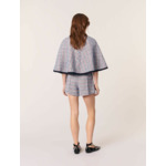 Cape en tweed et galons contrastés