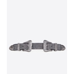 Ceinture En Cuir Avec Strass Et Double Boucle Western