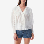 Top Jacquard Drapé Col V Farouz