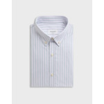 Chemise gaspard col américain en oxford rayé violet