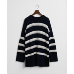 Striped Textured Crew Neck Sweater