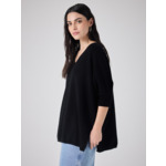 Pull poncho cachemire Aimee NOIR