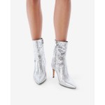 Bottines En Cuir Argenté Davy Silver