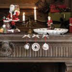 Toy’s Delight Decoration ornements ensemble de vaisselle, blanc/rouge, 3 pièces, 6,3 cm