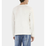 T-Shirt Manches Longues À Serigraphie Blanc Homme