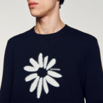 Pull à jacquard fleur