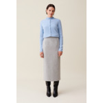 Jupe crayon taille haute gris clair