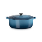 Cocotte ovale 31cm en fonte émaillée bleu marine