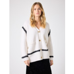 Gilet en laine cosmique ECRU/NOIR