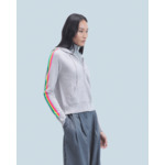 Pull Hoodie Bandes Manches Multicolore Léger
