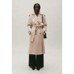 Trench long coton beige