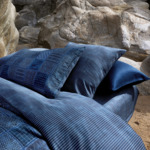 Kenzo - Housse de couette en satin bleu, K Sashiko