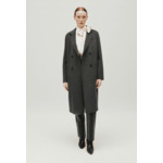 Manteau laine double face gris chiné