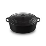 Cocotte ovale 31cm en fonte émaillée noire*
