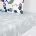 Olivier Desforges - Drap housse en percale de coton vert, Ylang