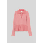 Top maille fine rayé volants