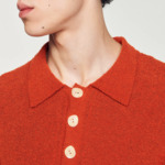 Polo en maille effet bouclettes