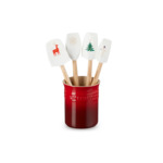 Set pot à ustensiles et 4 spatules Création Noël