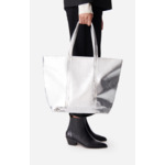 Cabas L En Cuir Lisse Zippé Porté Épaule