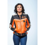 Blouson cuir femme Stacie Orange