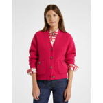 Cardigan Eglantine en laine rose fushia