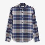 Chemise à carreaux bleu foncé