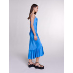 Robe longue satinée asymétrique