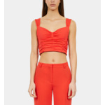 Top Rouge Court Avec Drapé Femme