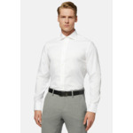 Chemise Blanche Pin Point En Coton Slim Fit