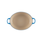Cocotte ovale 29cm en fonte émaillée bleu azur*