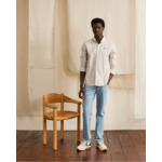 Chemise rayée beige & camel