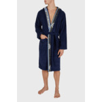 Peignoir de bain tissé unisexe - bleu marine