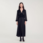 Robe longue satinée