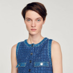 Robe courte trapèze en tweed