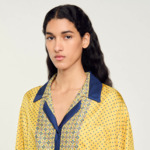 Chemise courte en soie imprimée