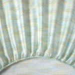 Yves Delorme - Drap housse en satin de coton bleu, Tropical