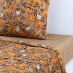 Olivier Desforges - Drap plat en satin de coton lavé marron, Aurelia