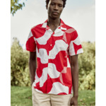 Chemise rose & vertes