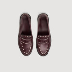 Mocassins strassés et cloutés en cuir