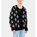 Cardigan À Losanges Noir Et Gris Homme