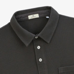 Polo manches longues Logano gaufré gris anthracite