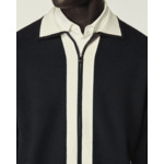 Pull Gilet Zippé Bandes Bicolores