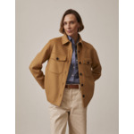 Manteau court iriel en laine d´agneau double face unie beige