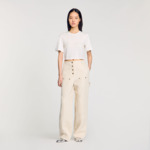 T-shirt court perlé