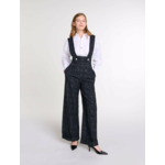 Pantalon large à bretelles en tweed