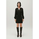 Robe courte cache-cœur noir