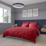 Housse de couette Partition Satin de coton Coloris Rouge