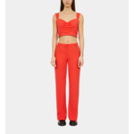 Top Rouge Court Avec Drapé Femme