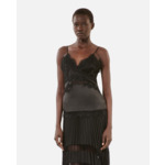 Caraco Avec Détails En Dentelle Et Soie Noir Femme