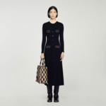 Robe longue en maille côtelée